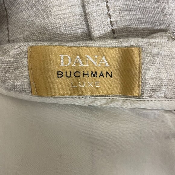 Dana Buchman Luxe Women's Cream Embroidered Linen Blend Raw Hem Floral Pants 4 - Picture 7 of 7